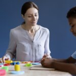 Child receiving occupational therapy at Bridges Speech Center Dubai – enhancing motor and sensory skills.