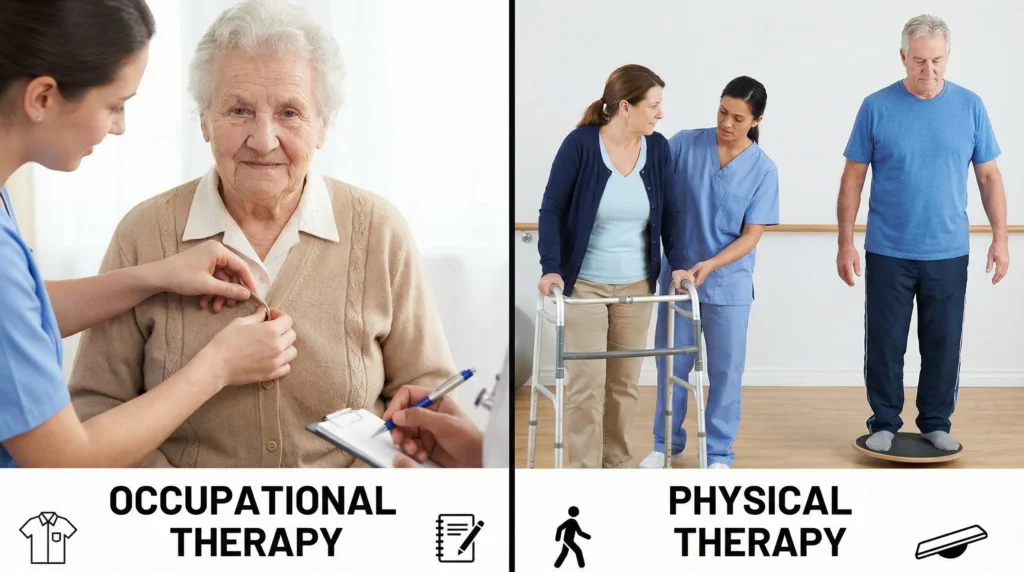 what is the difference between occupational therapy and physical therapy